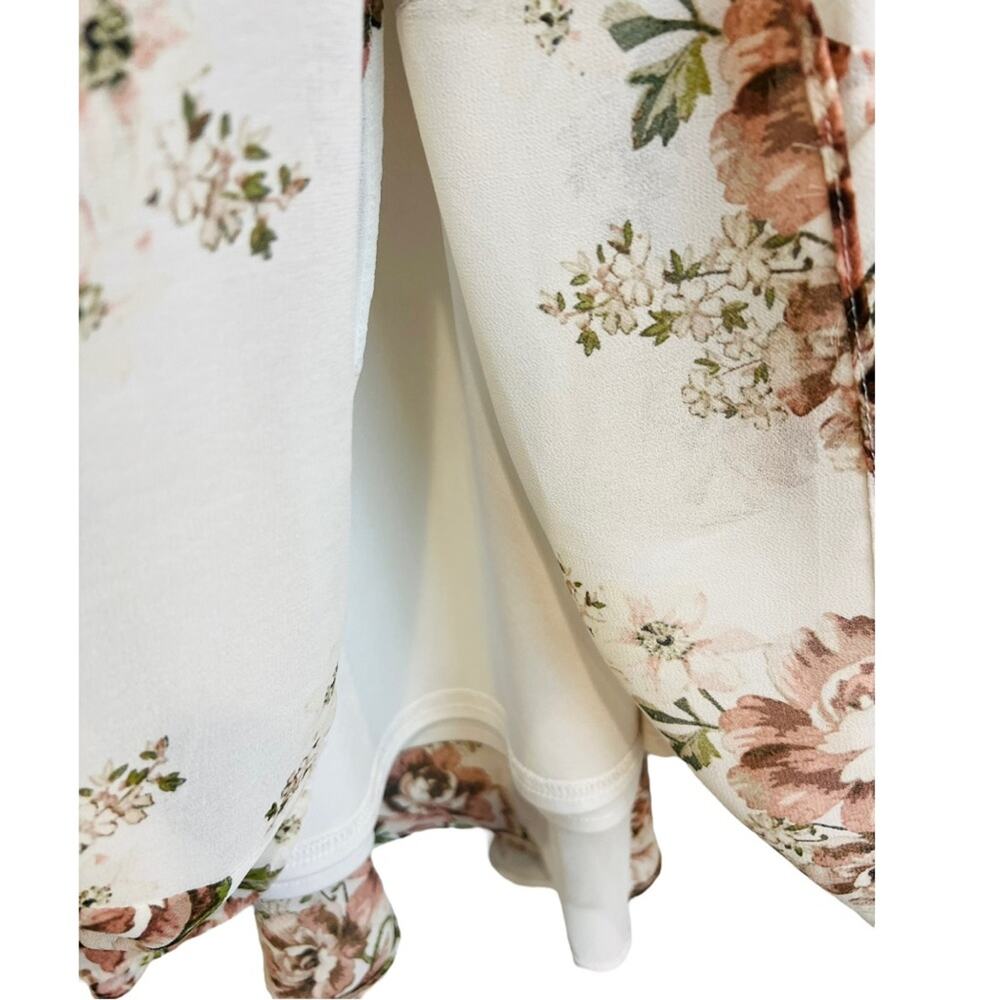 Torrid Ivory Floral Chiffon Skater Dress Flutter Sleeves - Picture 10 of 15